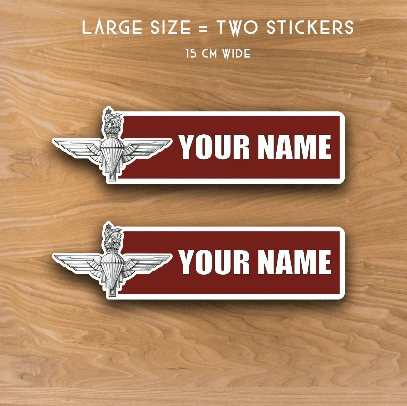 Parachute Regiment Waterproof Vinyl Name Stickers - Personalised redplume