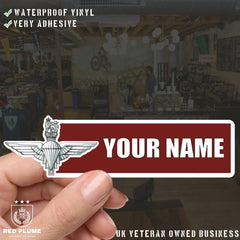 Parachute Regiment Waterproof Vinyl Name Stickers - Personalised redplume