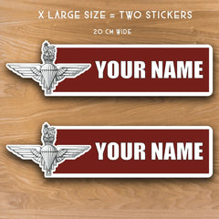 Parachute Regiment Waterproof Vinyl Name Stickers - Personalised redplume