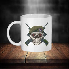 Personalised Coldstream Guards Mug - Skull in Beret & Crossed Rifles redplume