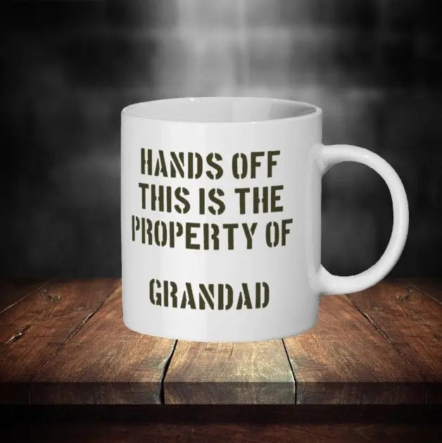 Personalised Scots Guards Mug - Skull in Beret & Crossed Rifles Design - Custom Name - 11oz Ceramic - Red Plume