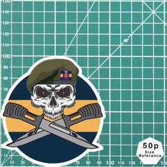 Princess of Wales's Royal Regiment Car Decal - Skull and Crossed Bayonets Design redplume