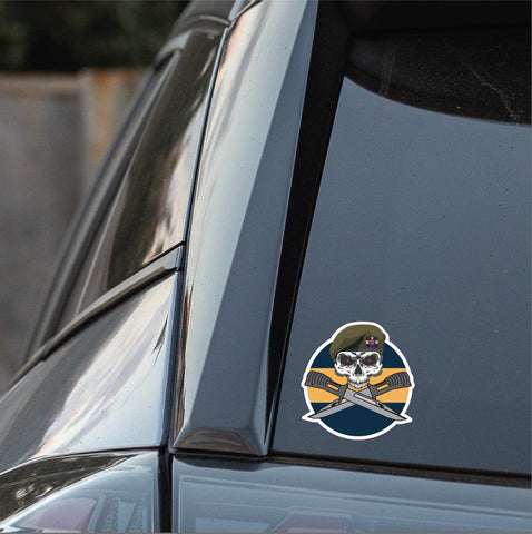Princess of Wales's Royal Regiment Car Decal - Skull and Crossed Bayonets Design redplume