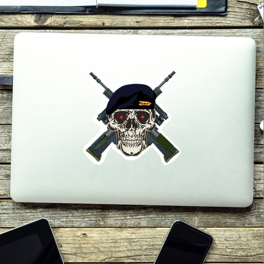 Queen's Own Yeomanry High-Quality Vinyl Sticker - Crossed Rifles redplume
