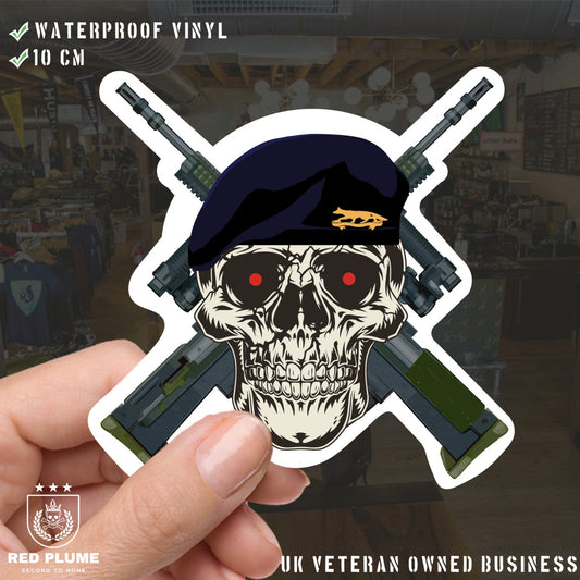 Queen's Own Yeomanry High-Quality Vinyl Sticker - Crossed Rifles redplume