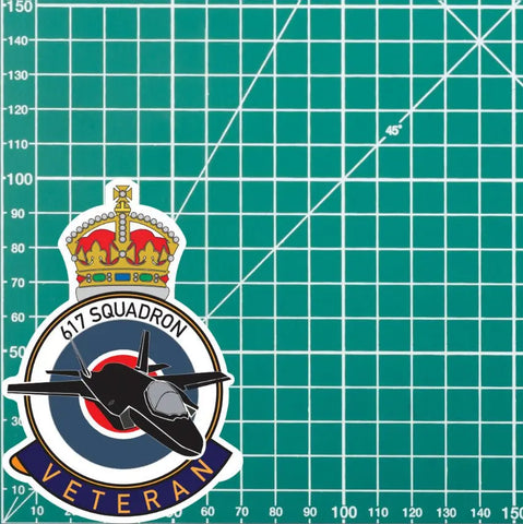 RAF 617 Squadron Veterans Badge Vinyl Sticker - Lightning Aircraft redplume