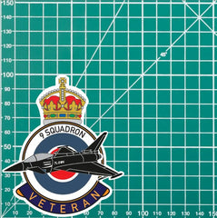 RAF 9 Squadron Veterans Badge Vinyl Sticker - Typhoon Aircraft redplume