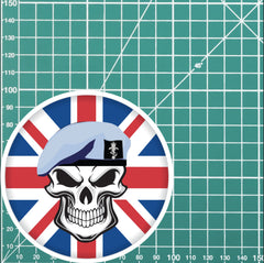 REME Air Tech Skull with Beret UJ Vinyl Sticker - 10cm redplume