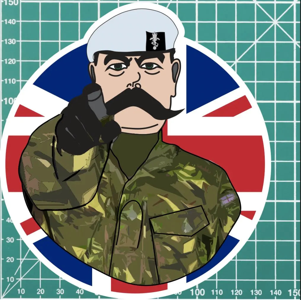 REME Air Technician Vinyl Waterproof Sticker, Lord Kitchener Design redplume