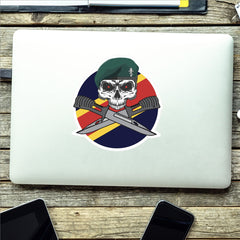 REME Commando Car Decal - Stylish Skull and Crossed Bayonets Design redplume