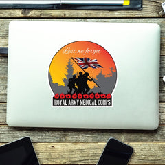 Remembrance Vinyl Sticker - Royal Army Medical Corps RAMC Lest We Forget redplume