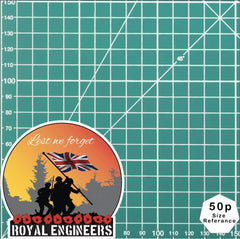 Remembrance Vinyl Sticker - Royal Engineers Lest We Forget redplume