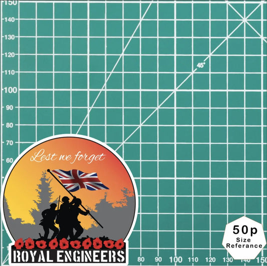 Remembrance Vinyl Sticker - Royal Engineers Lest We Forget redplume