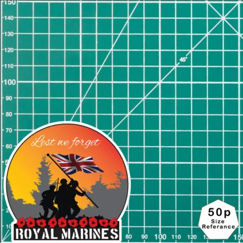 Remembrance Vinyl Sticker - Royal Marines Lest We Forget redplume