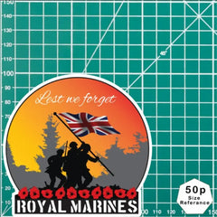 Remembrance Vinyl Sticker - Royal Marines Lest We Forget redplume