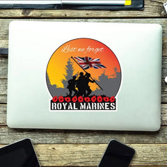 Remembrance Vinyl Sticker - Royal Marines Lest We Forget redplume