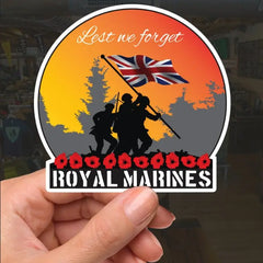 Remembrance Vinyl Sticker - Royal Marines Lest We Forget redplume