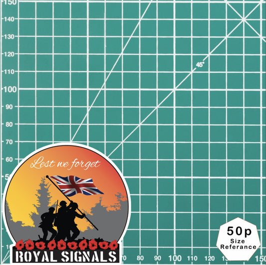 Remembrance Vinyl Sticker - Royal Signals Lest We Forget redplume