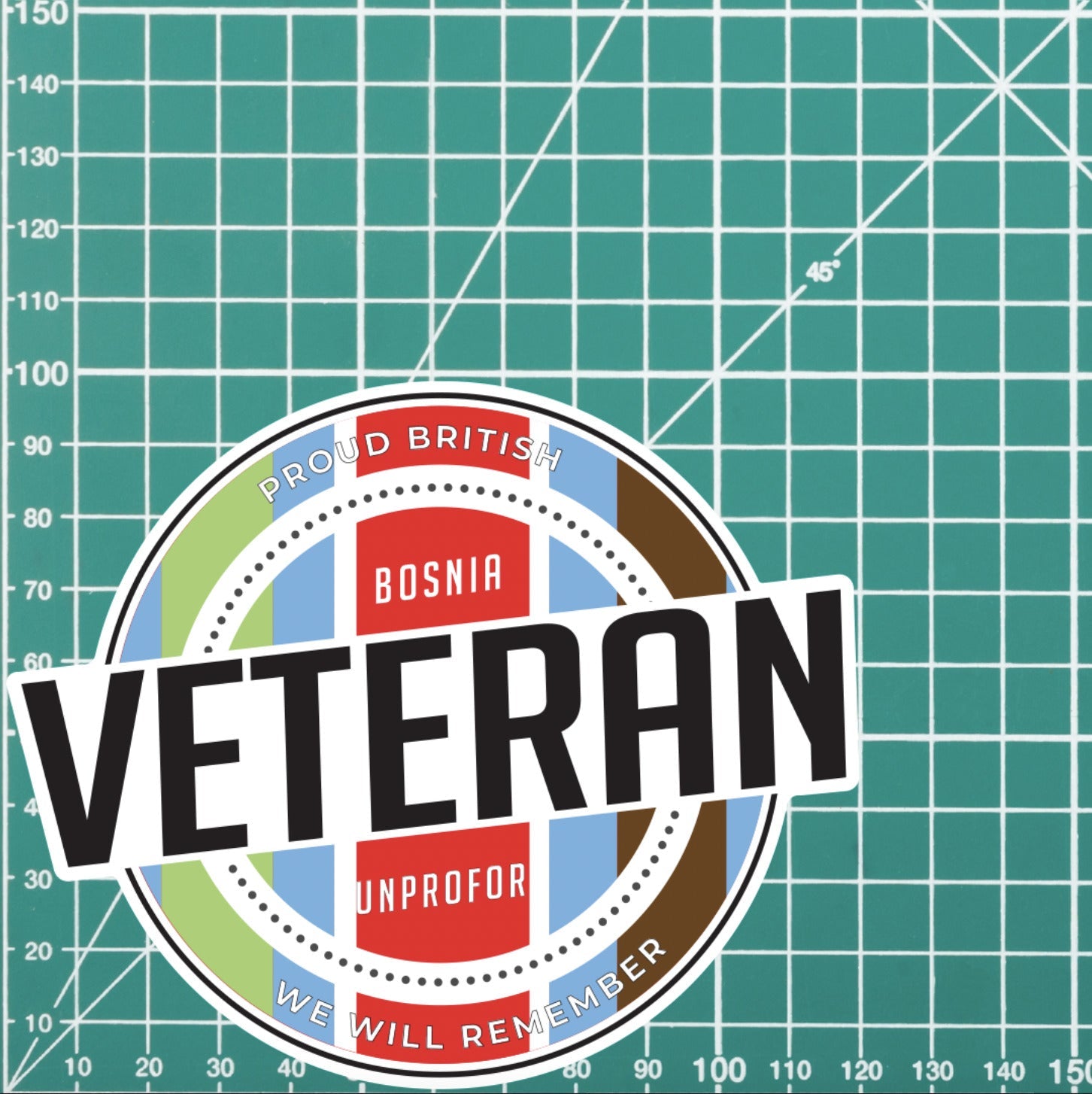 Retro Inspired Bosnia Veterans UNPROFOR Vinyl UV Laminated Decal redplume