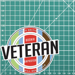 Retro Inspired Bosnia Veterans UNPROFOR Vinyl UV Laminated Decal redplume