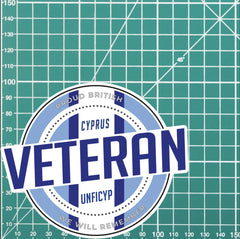 Retro Inspired Cyprus Veterans UNFICYP Vinyl UV Laminated Decal redplume