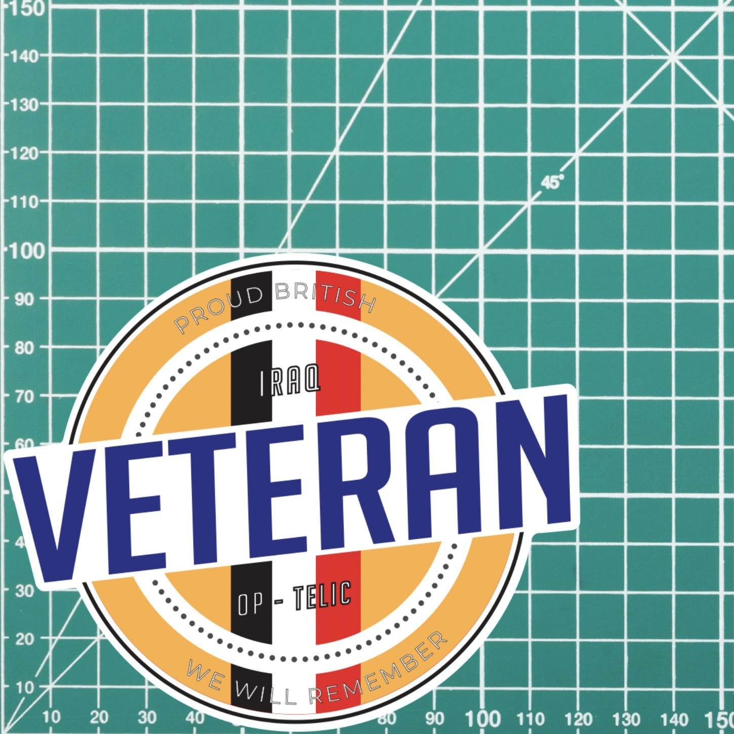 Retro Inspired Iraq Veterans Op-Telic Vinyl UV Laminated Decal redplume