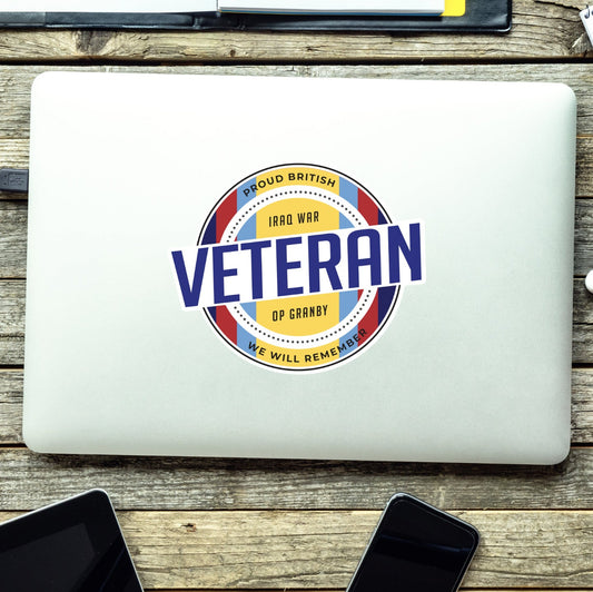 Retro Inspired Veterans Iraq War Op Granby Vinyl UV Laminated Decal redplume