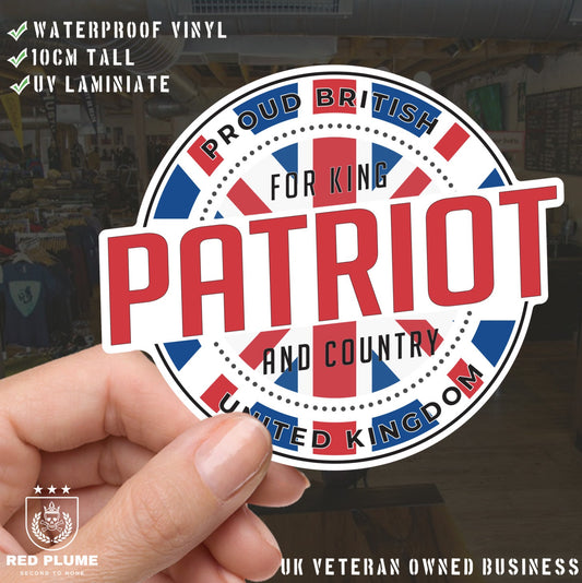 Retro Style "Patriot" UV Laminated Vinyl Sticker redplume