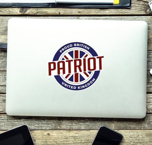 Retro Style "Patriot" UV Laminated Vinyl Sticker Bold redplume