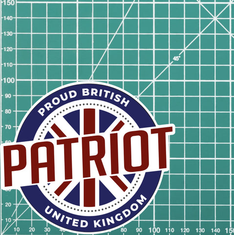 Retro Style "Patriot" UV Laminated Vinyl Sticker Bold redplume