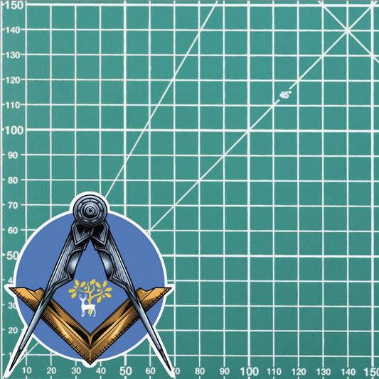 Round Berkshire Masonic Sticker Square & Compass Union Vinyl Decal redplume