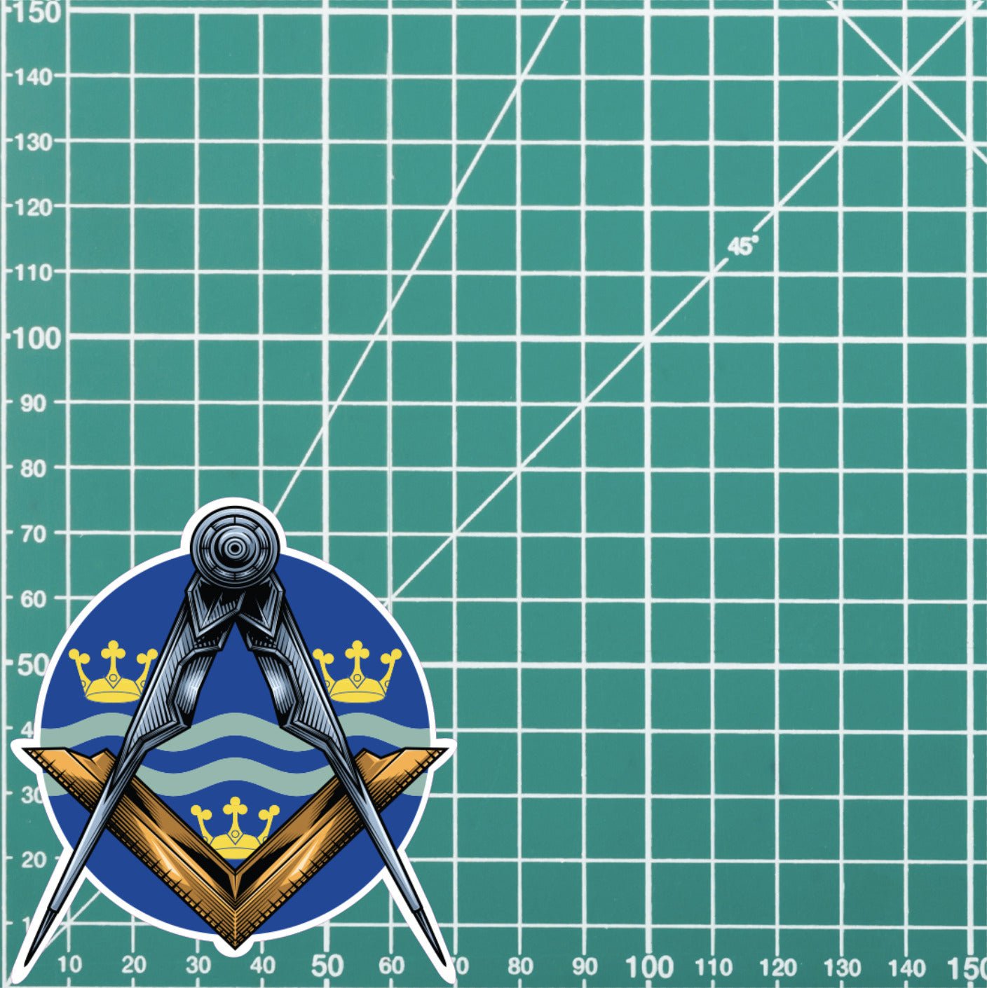 Round Cambridgeshire Masonic Sticker Square & Compass Union Vinyl Decal redplume