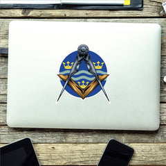 Round Cambridgeshire Masonic Sticker Square & Compass Union Vinyl Decal redplume
