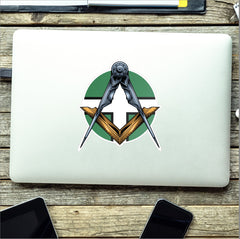 Round Devonshire Masonic Sticker Square & Compass Union Vinyl Decal redplume