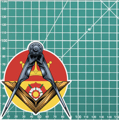 Round Hampshire Masonic Sticker Square & Compass Union Vinyl Decal redplume