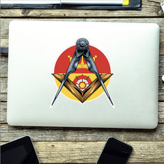 Round Hampshire Masonic Sticker Square & Compass Union Vinyl Decal redplume