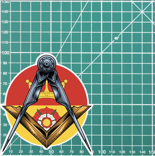 Round Hampshire Masonic Sticker Square & Compass Union Vinyl Decal redplume