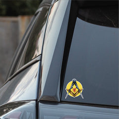 Round Somerset Masonic Sticker Square & Compass Union Vinyl Decal redplume