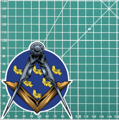 Round West Sussex Masonic Stickers Square & Compass Union Vinyl Decals redplume
