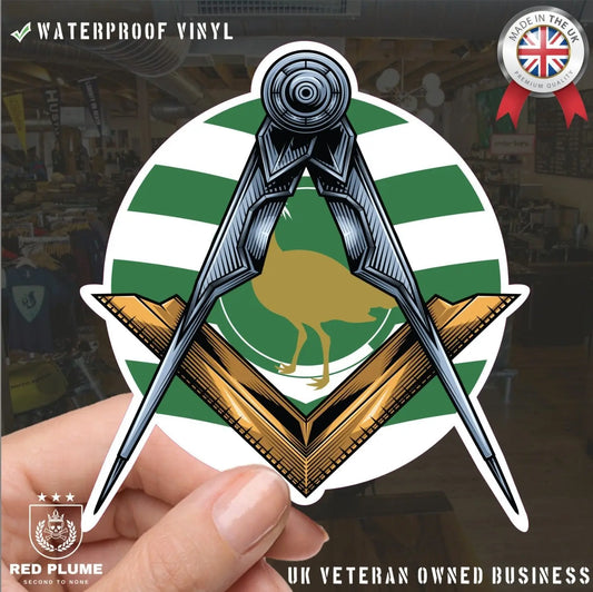 Round Wiltshire Masonic Sticker Square & Compass Union Vinyl Decal redplume