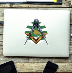 Round Wiltshire Masonic Sticker Square & Compass Union Vinyl Decal redplume