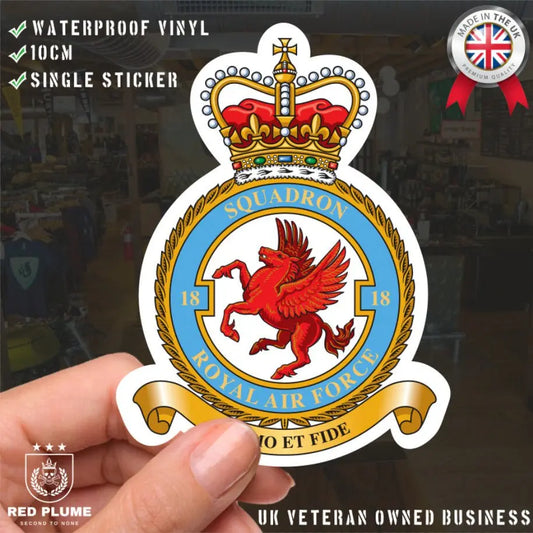 Royal Air Force 18 Squadron Vinyl Stickers - Red Plume