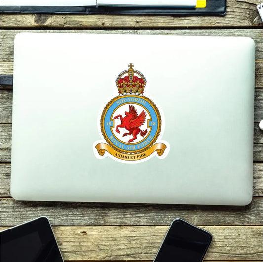 Royal Air Force 18 Squadron Vinyl Stickers - Kings Crown - Red Plume