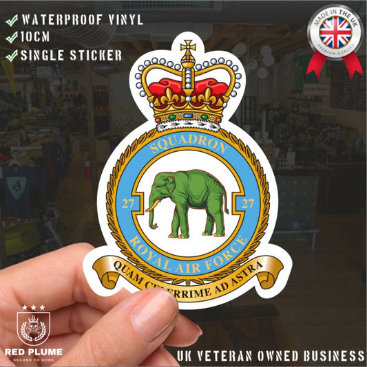 Royal Air Force 27 Squadron Vinyl Stickers redplume