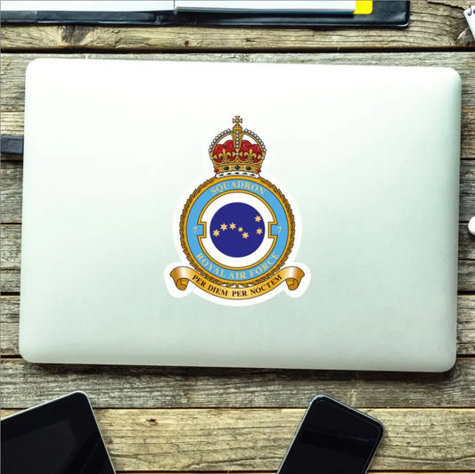Royal Air Force 7 Squadron Vinyl Stickers - Kings Crown - Red Plume