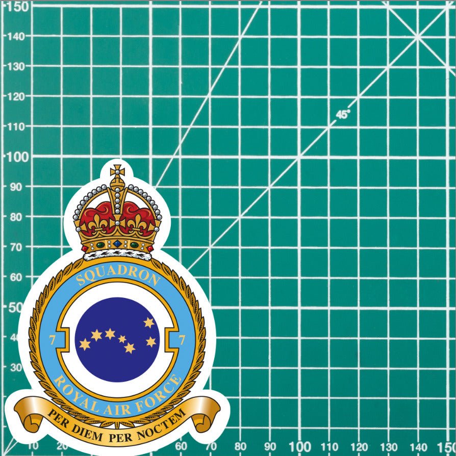 Royal Air Force 7 Squadron Vinyl Stickers - Kings Crown redplume