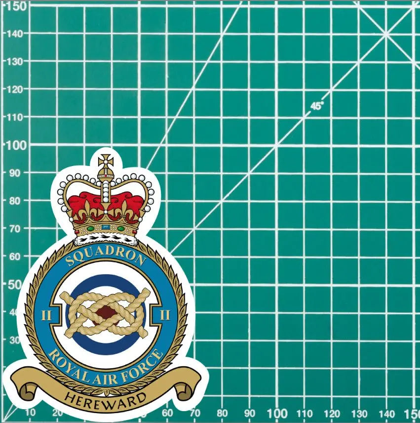 Royal Air Force No 2 Squadron Vinyl Stickers - Both Crowns redplume