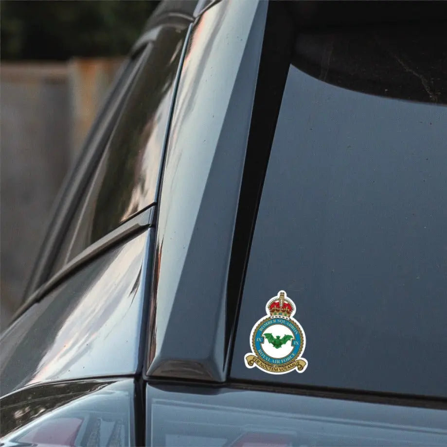 Royal Air Force No 9 Squadron Vinyl Stickers - Both Crowns redplume