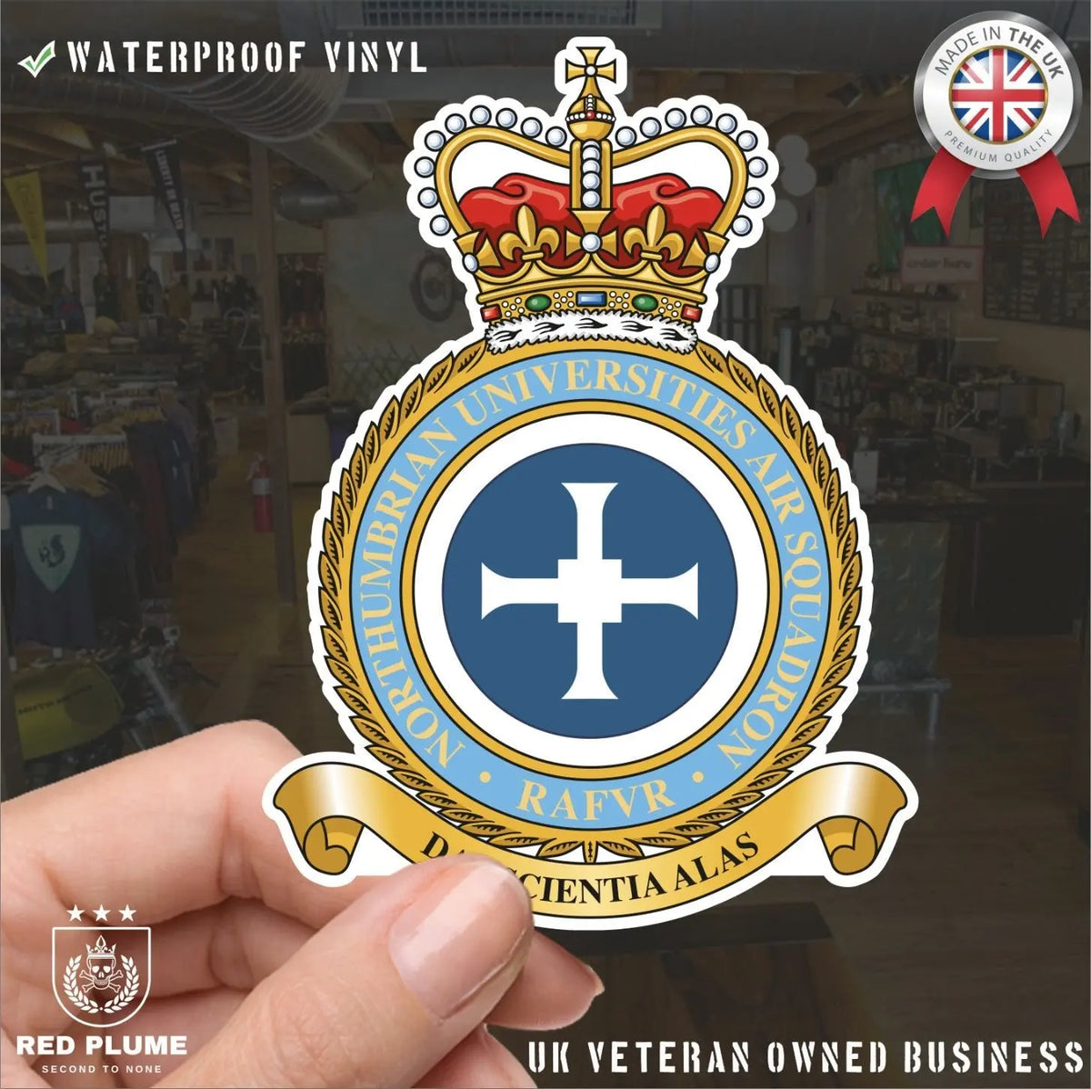 Royal Air Force RAF NUAS Waterproof Vinyl Stickers - Official MoD Reseller redplume