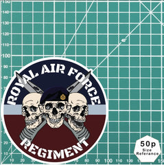 Royal Air Force Regiment Waterproof Vinyl Stickers Three Skull Design redplume